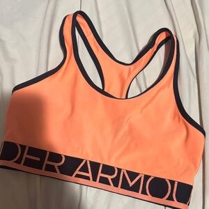 Under Armour Women's Coral and Black Sports Bra